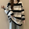 Women’s Oversized Striped Long Sleeve T-Shirt
