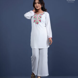 Embroidered Kurti & Pant Set – Black
