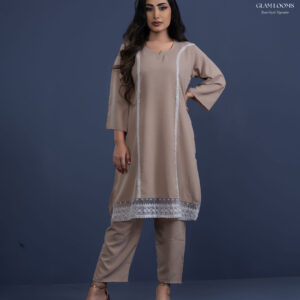 Elegant Grey Embroidered Kurti Set