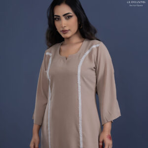 Elegant Grey Embroidered Kurti Set
