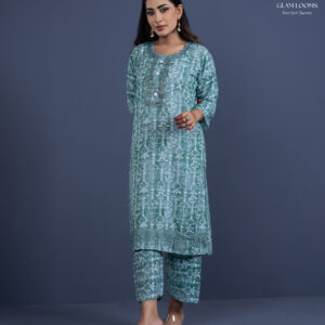 Elegant Green Printed Kurti Set