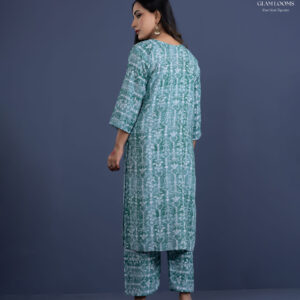 Elegant Green Printed Kurti Set