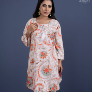 Women’s Printed Kurti Set with Wide Pant