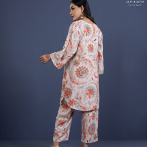 Women’s Printed Kurti Set with Wide Pant