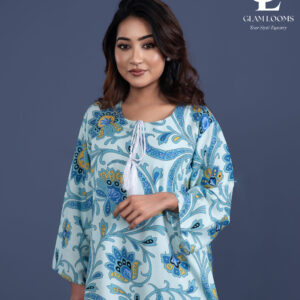 Women’s Printed Kurti Set with Wide Pant