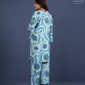 Women’s Printed Kurti Set with Wide Pant