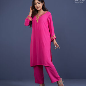 Women’s Elegant White Embroidered Kurti Set