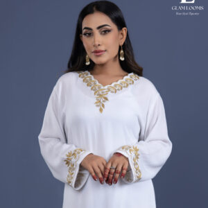 Women’s Elegant White Embroidered Kurti Set