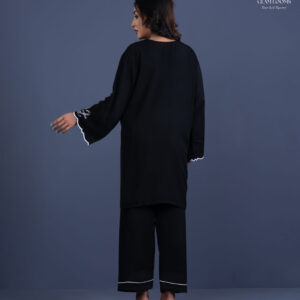 Women’s Black Embroidered Kurti Set with Pant