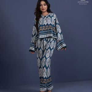Royal Blue & White Women Co-Ord Set