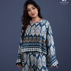 Royal Blue & White Women Co-Ord Set