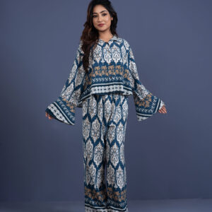 Royal Blue & White Women Co-Ord Set