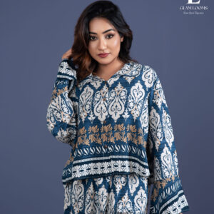 Royal Blue & White Women Co-Ord Set