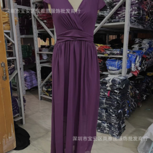 Elegant V-Neck Chiffon Maxi Dress