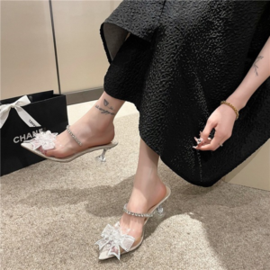 Luxury Crystal Bow Transparent Heel
