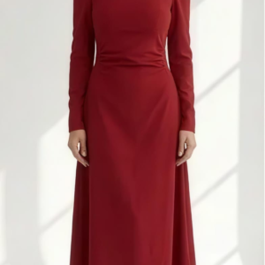 Red Long-sleeved dress(commuter wind)